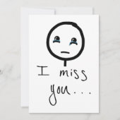 Ik mis je Stickman schets, tranen met een thema Feestdagenkaart (Voorkant)