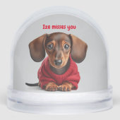 Ik mis je teckel puppy sneeuwbol (Voorkant)