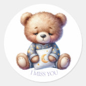 Ik mis je teddy ronde sticker (Voorkant)