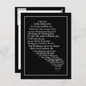 Ik mis je tekst in half hart briefkaart (Voorkant / Achterkant)