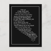 Ik mis je tekst in half hart briefkaart (Voorkant)