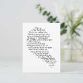 Ik mis je tekst in half hart briefkaart (Staand voorkant)