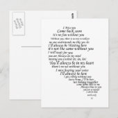 Ik mis je tekst in half hart briefkaart (Voorkant / Achterkant)