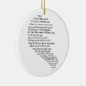 Ik mis je tekst in half hart keramisch ornament (Rechts)