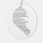 Ik mis je tekst in half hart keramisch ornament (Links)