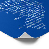 Ik mis je tekst in half hart poster (Hoek)