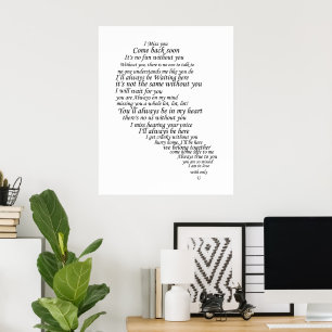 Ik Mis Je Tekst in Halve Hart Poster