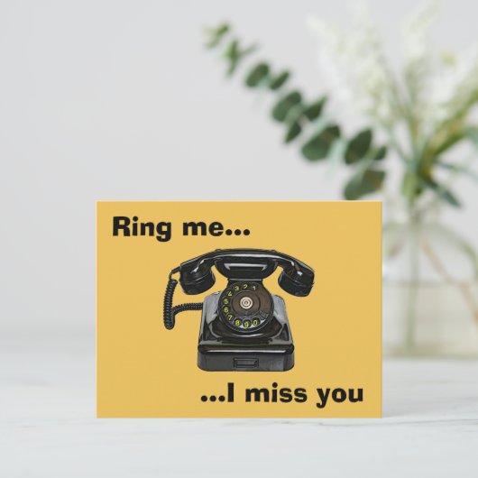 Ik mis je  telefoon briefkaart (Staand voorkant)