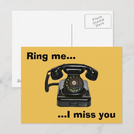 Ik mis je  telefoon briefkaart (Voorkant / Achterkant)