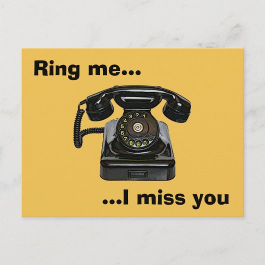 Ik mis je  telefoon briefkaart (Voorkant)