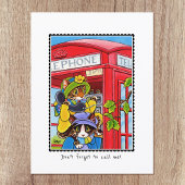 Ik mis je Telefoon Funny Cat Custom Briefkaart