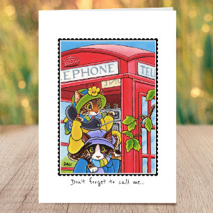 Ik mis je Telefoon Grappige Kat Custom Gevouwen Kaart