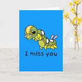 Ik mis je triest eenzaam huilend huilende rups kaart (Gele Bloem)