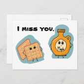 Ik mis je wafels en stroop. briefkaart (Voorkant / Achterkant)