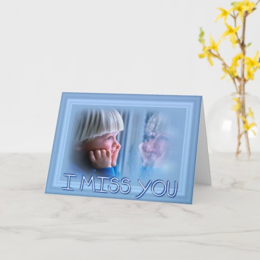 Ik mis je wenskaart kaart (Gele Bloem)