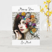 Ik mis je zo erg kaart (Gele Bloem)