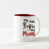 Ik mis je zo veel Cartoon Tweekleurige Koffiemok (Voorkant rechts)