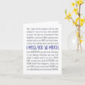 Ik mis je zo veel Typografie Message Kaart (Gele Bloem)