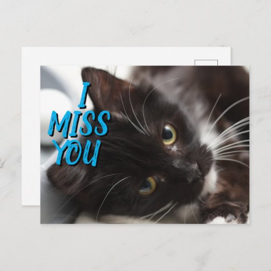 Ik mis je zwart/wit Briefkaart (Voorkant / Achterkant)