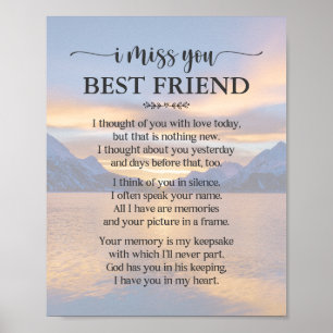 Ik Mis Jou Beste Vriend Gedicht Poster