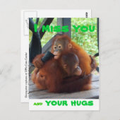 Ik mis jou en je handschoenen. briefkaart (Voorkant / Achterkant)