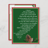 Ik mis jou ook sms, in Half of Heart Christmas Feestdagenkaart (Voorkant / Achterkant)