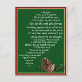 Ik mis jou ook sms, in Half of Heart Christmas Feestdagenkaart (Voorkant)