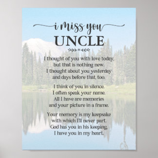 Ik Mis Jou Oom Gedicht Poster