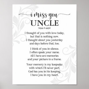 Ik Mis Jou Oom Gedicht Poster