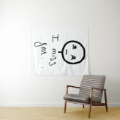 Ik mis jouw Stickman-schets, Tranen Huilende Meme Wandkleed (In Situ (horizontaal))