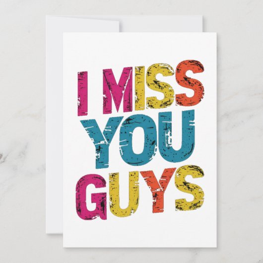 Ik mis jullie bedankkaart (Voorkant)