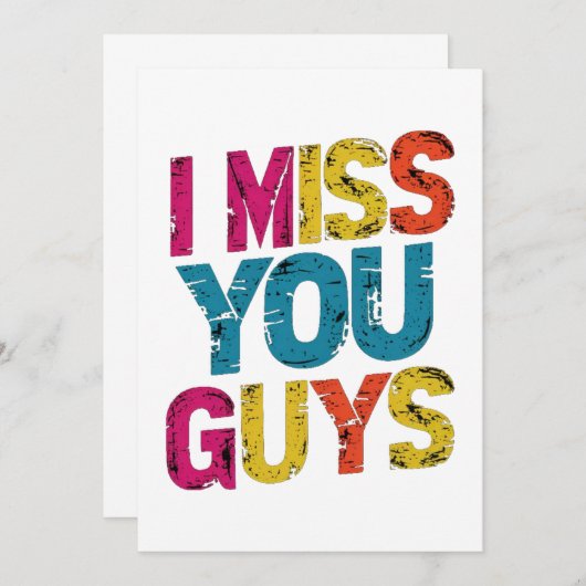 Ik mis jullie bedankkaart (Voorkant / Achterkant)