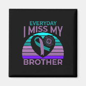 Ik mis mijn broer Heart Ribbon zelfmoordbewustzijn Magneet (Voorkant)