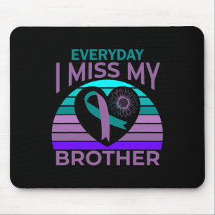 Ik mis mijn broer Heart Ribbon zelfmoordbewustzijn Muismat
