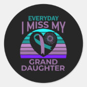 Ik mis mijn kleindochter hart zelfmoord bewustzijn ronde sticker (Voorkant)