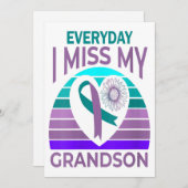 Ik mis mijn kleinzoon Hart Suïcidebewustzijn Gesch Feestdagenkaart (Voorkant / Achterkant)