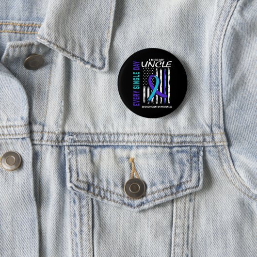 Ik mis mijn oom zelfmoordpreventie Ameri Ronde Button 5,7 Cm (In situ)