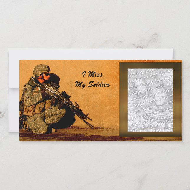 Ik mis mijn soldaat - aangepaste militaire foto (Voorkant)