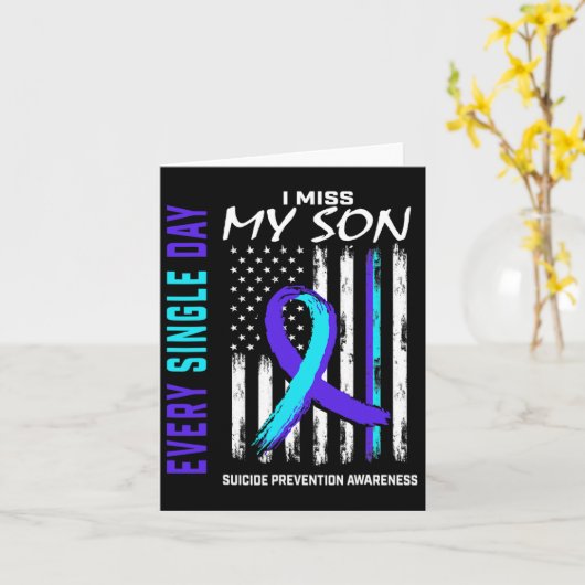 Ik mis mijn Son Suicide Prevention Awareness Ameri Kaart (Gele Bloem)