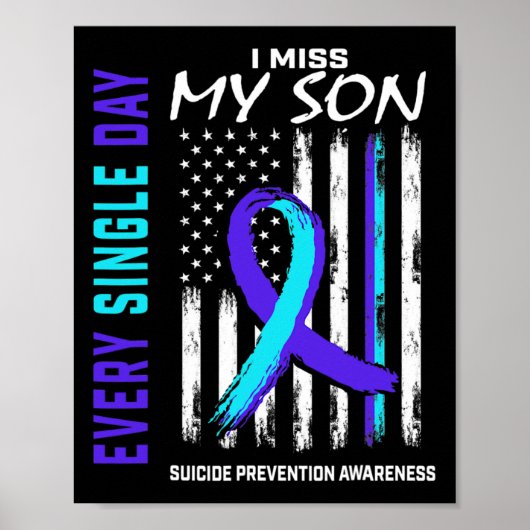 Ik mis mijn Son Suicide Prevention Awareness Ameri Poster (Voorkant)