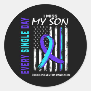 Ik mis mijn Son Suicide Prevention Awareness Ameri Ronde Sticker