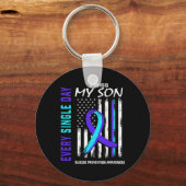 Ik mis mijn Son Suicide Prevention Awareness Ameri Sleutelhanger (Voorkant)