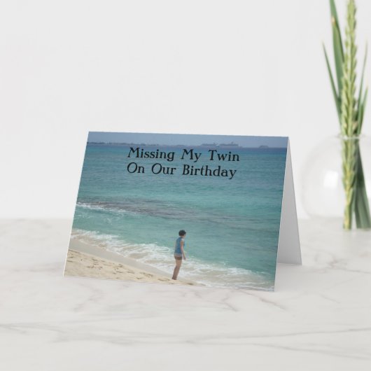 IK MIS MIJN TWEELING OP ONZE VERJAARDAG KAART (Voorkant)