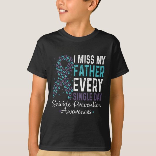 Ik mis mijn vader elke dag zelfmoordpreventie t-shirt (Voorkant)