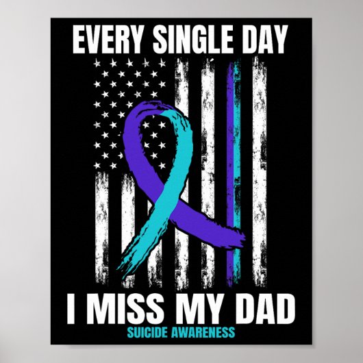 Ik mis mijn vader Suicide Awareness Shirt Preventi Poster (Voorkant)