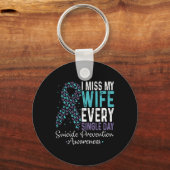 Ik mis mijn vrouw elke dag zelfmoordpreventie sleutelhanger (Achterkant)