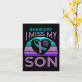 Ik mis mijn zoon hart zonnebloem zelfmoord bewustz kaart (Gele Bloem)