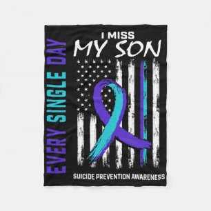 Ik mis mijn zoon Suicide Awareness Prevention Amer Fleece Deken