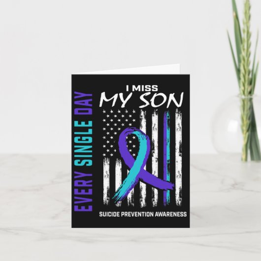 Ik mis mijn zoon Suicide Awareness Prevention Amer Kaart (Voorkant)
