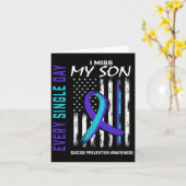 Ik mis mijn zoon Suicide Awareness Prevention Amer Kaart (Gele Bloem)